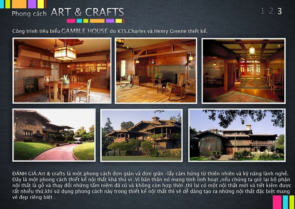 Phong cách thiết kế Art-Crafts và Classic