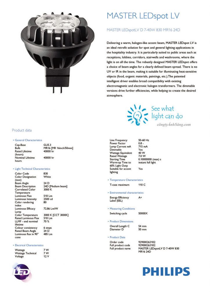 Bong PHILIPS Master LED spot 7W MR16 12V