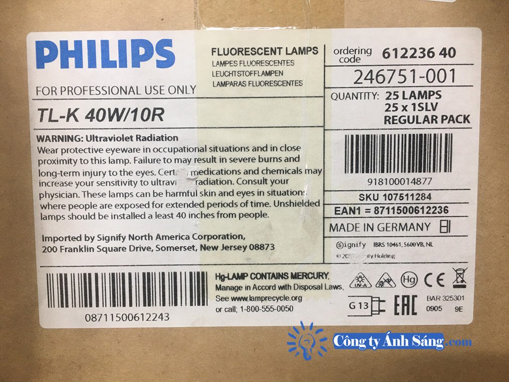 Bong den UV PHILIPS TL-K 40W 10R ACTINIC BL www.congtyanhsang.com